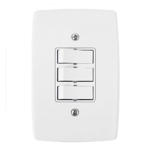 Conjunto 3 Interruptores Paralelos 6A/250V 4x2 Branco Finesse
