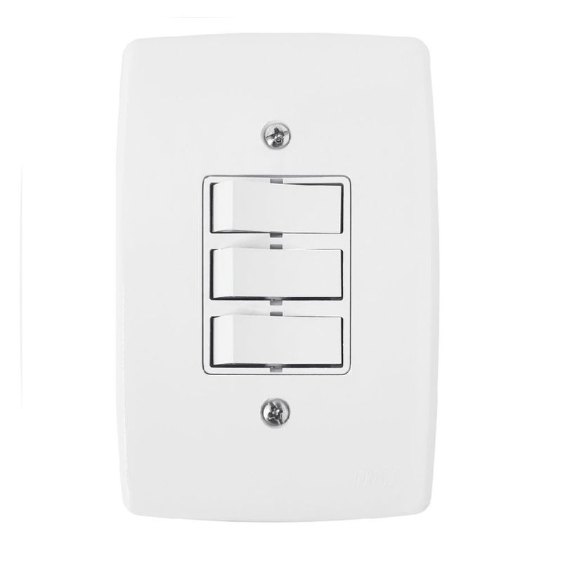 Conjunto 3 Interruptores Paralelos 6A/250V 4x2 Branco Finesse