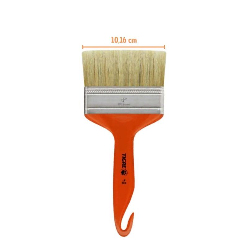 Trincha Economica Natural Verniz Média 696 4" Tigre