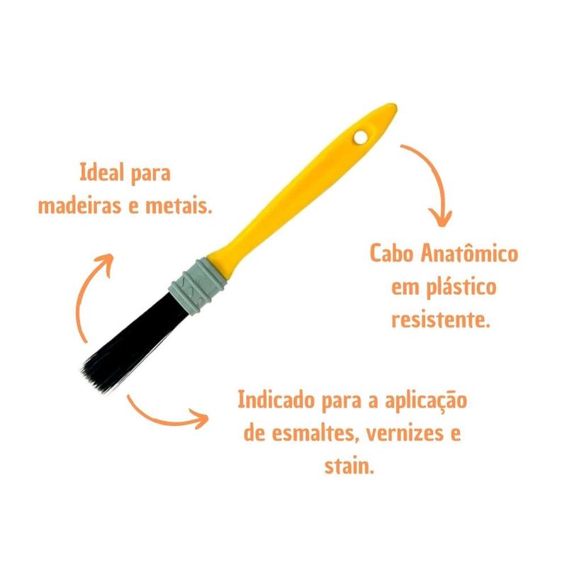 Trincha Simples para Esmalte 811 1/2" Compel