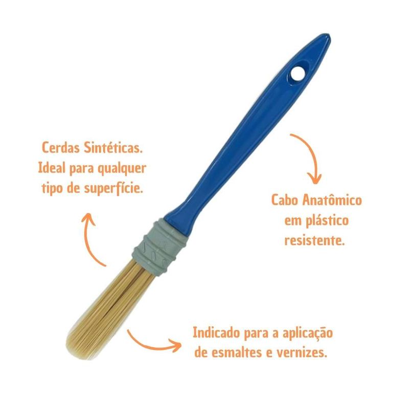 Trincha Simples para Verniz 611 1/2" Compel