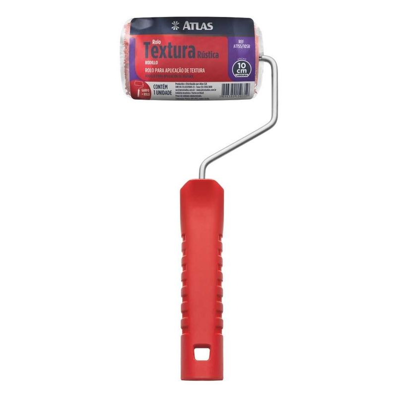 Rolo para Textura Rústico com Suporte 10cm Atlas