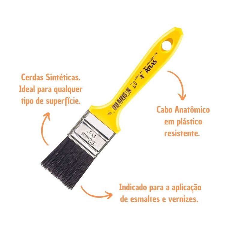 Trincha Média para Esmalte 1 1/2" 319 Atlas