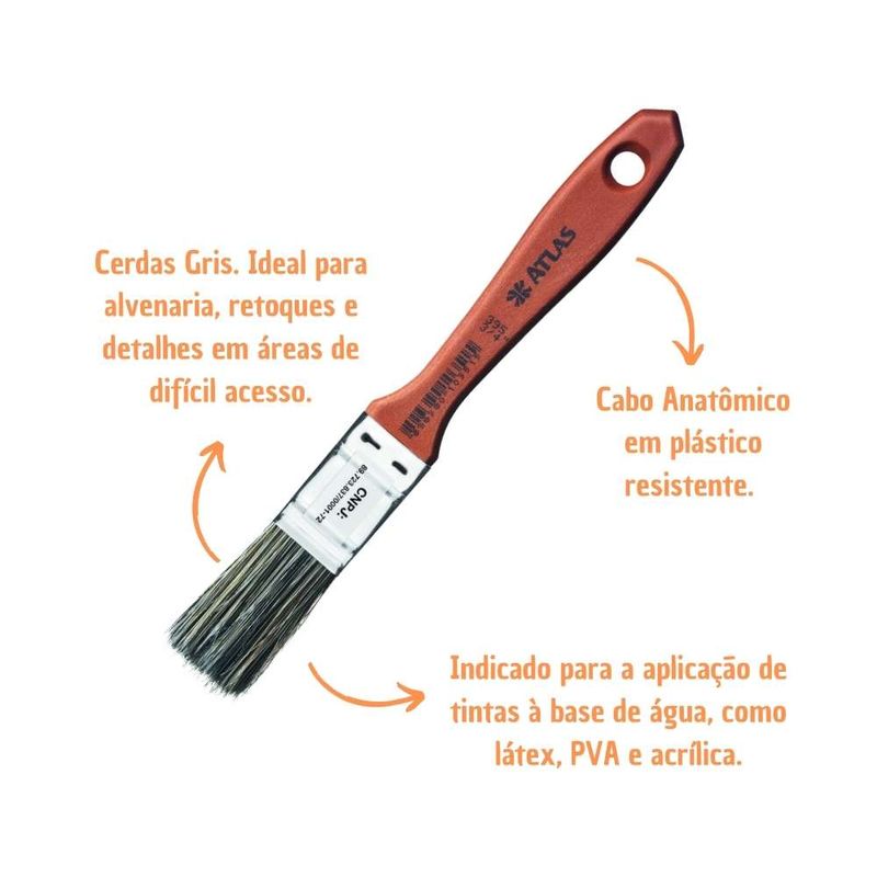 Trincha Média para Parede 3/4" 395 Atlas