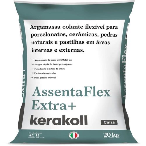 Argamassa Interna/Externa ACII Porcelanato Extra+ Cinza 20kg Kerakoll