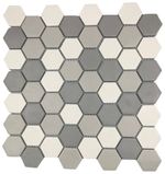 Pastilha de Porcelanato Hexagonal Eco987 Light Gray Blend 30x30cm