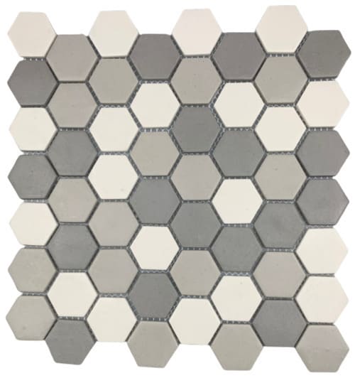 Pastilha de Porcelanato Hexagonal Eco987 Light Gray Blend 30x30cm