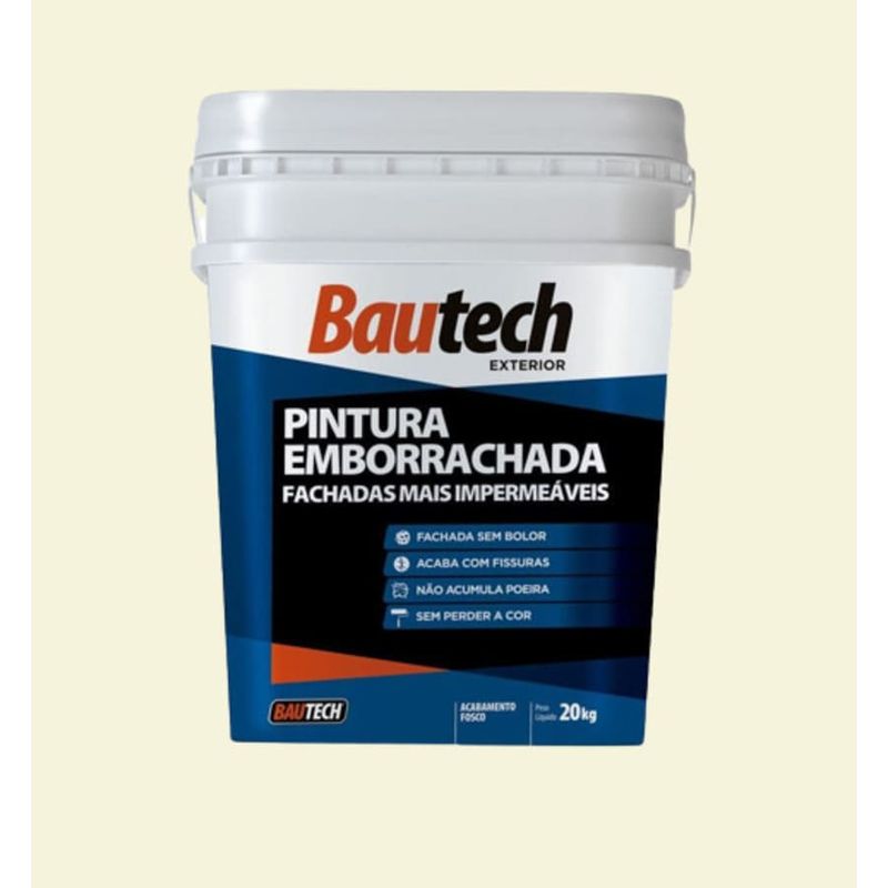 Tinta Acrílica Fosco Emborrachada Branco 20Kg Bautech