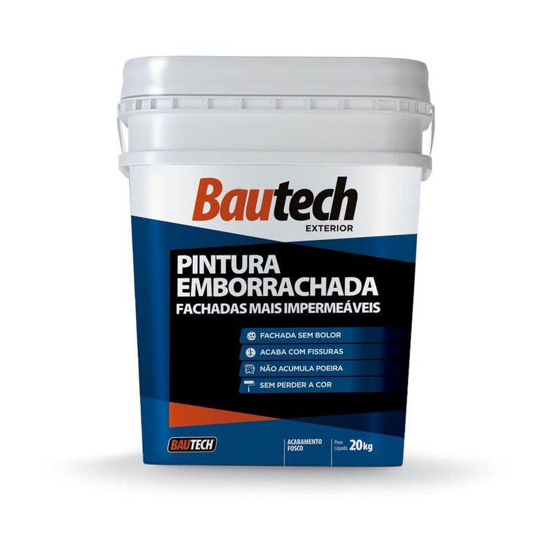 Tinta Acrílica Fosco Emborrachada Branco 20Kg Bautech