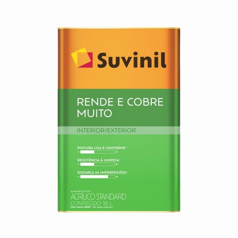 Tinta Standard Acrílica Fosco Rende e Cobre Palha 18L Suvinil