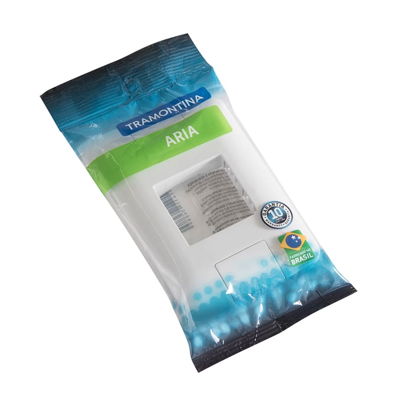 Placa 2 Postos Adjacentes 4x2 Branca Aria