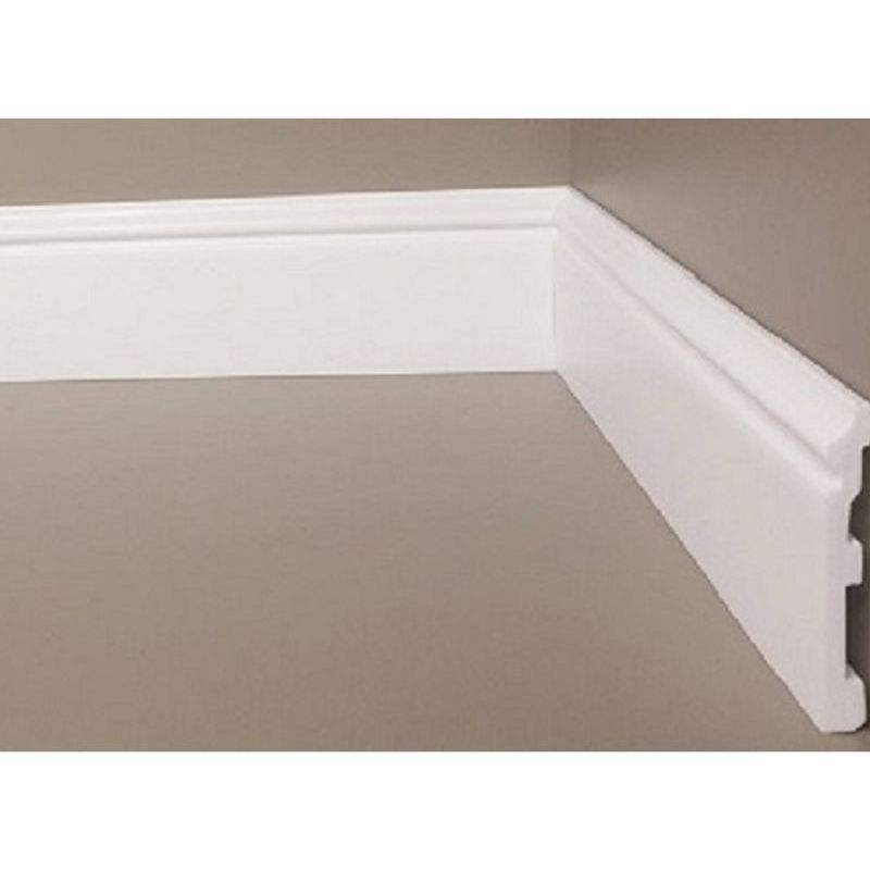 Rodapé Poliestireno FL1 Branco Frisado 8x1,2x244cm