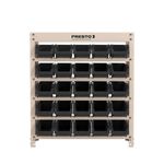Kit Estante Organizadora com 25 Gavetas Pretas 60x66x18,5cm Aço Bege