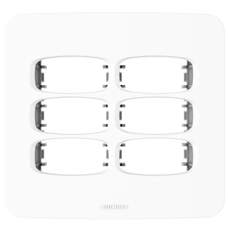 Placa 6 Postos 4x4 com Suporte Branca Gracia