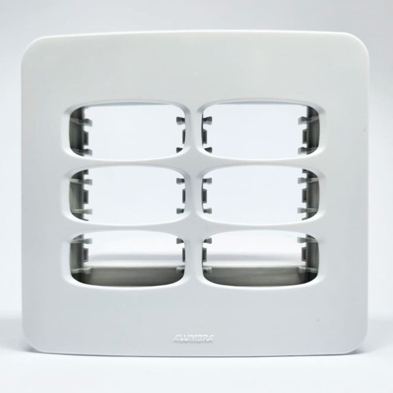 Placa 6 Postos 4x4 com Suporte Branca Gracia