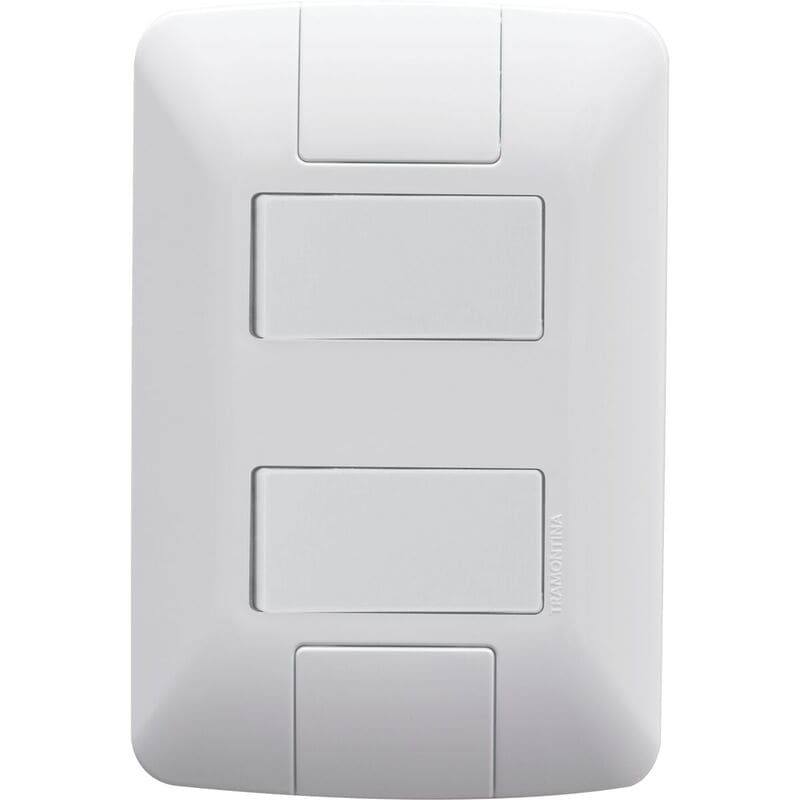Conjunto 2 Interruptores Simples 6A/250V 4x2 Branco Aria