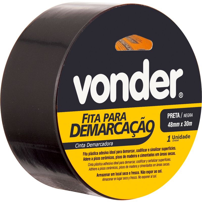 Fita Adesiva para Demarcação 48mmx30m Preto