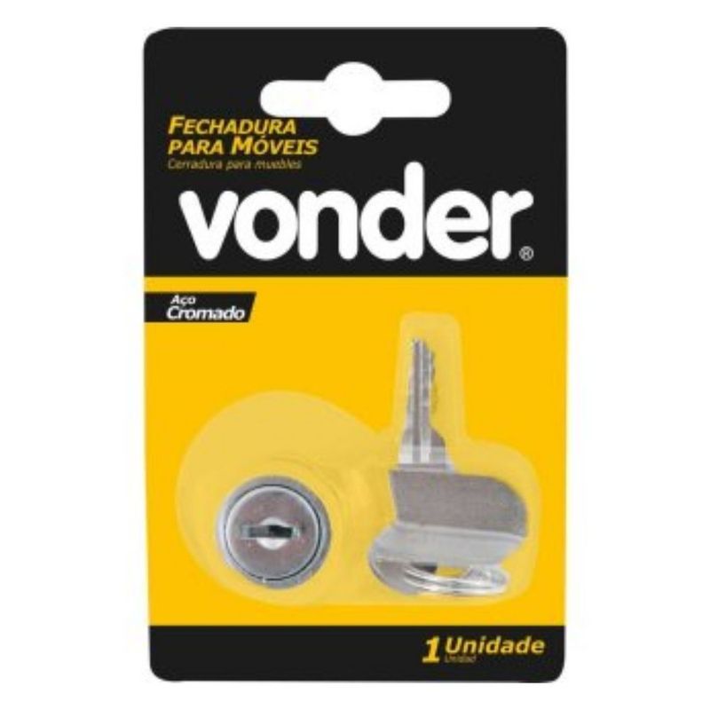 Fechadura para Móveis com 02 Chaves 20mm Cromada