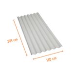 Telha Ondulada Cimentícia Cinza 5mm 2,44x1,10m Multilit