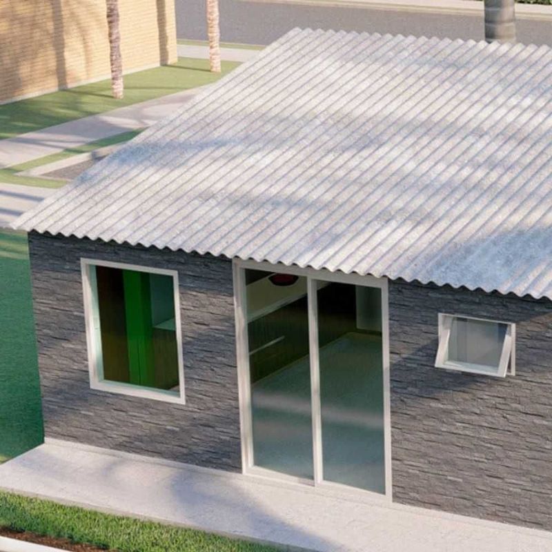 Telha Ondulada Cimentícia Cinza 5mm 2,44x1,10m Multilit