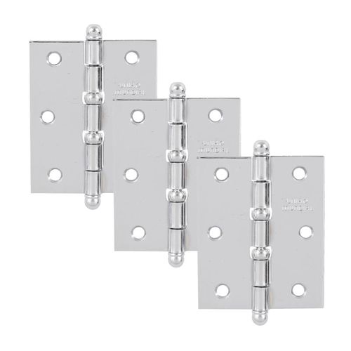 Dobradiça Pino Bola com Anel Cromado 3 Peças União Mundial