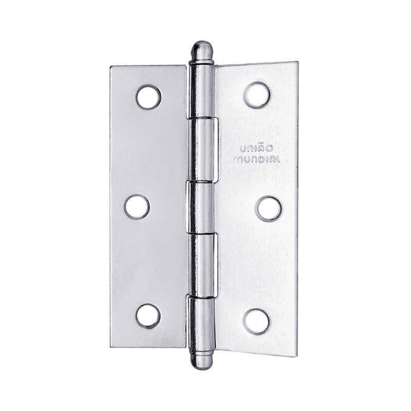 Dobradiça Pino Bola 3"X1.15/16" até 15Kg Cromada 03 Peças