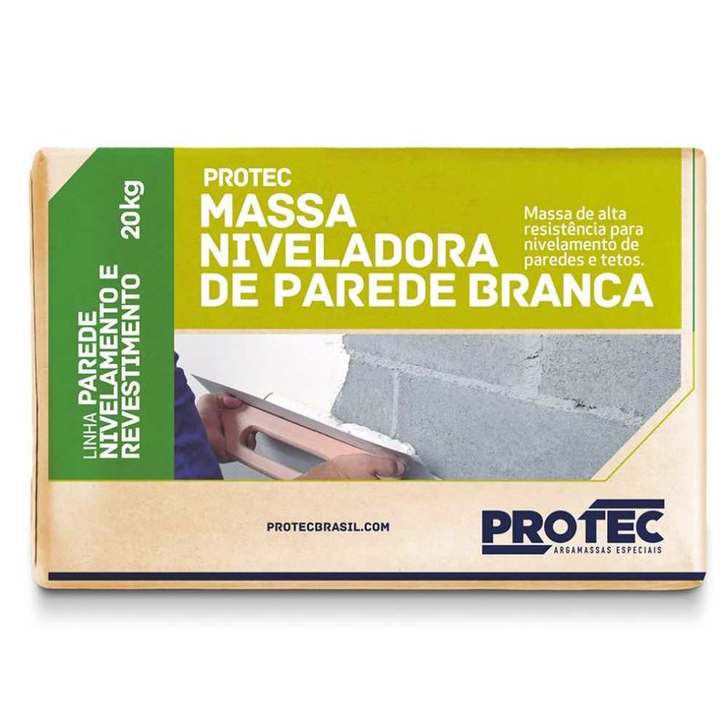 Massa Niveladora para Paredes e Tetos Branca 20Kg Protec