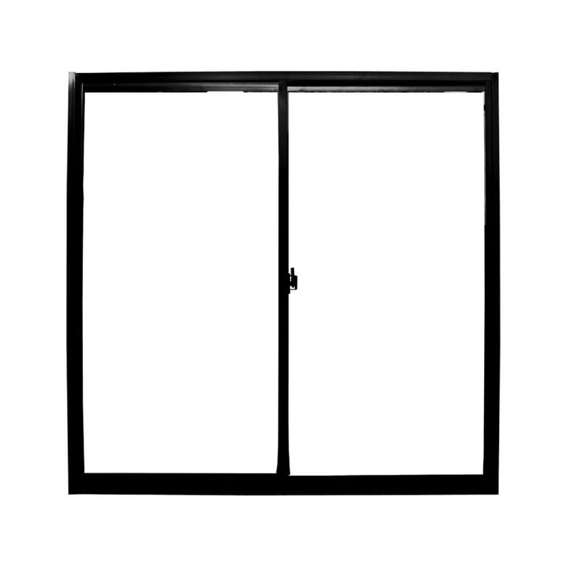 Janela de Correr 2 Folhas sem Grade Alumínio Preto 100x120cm