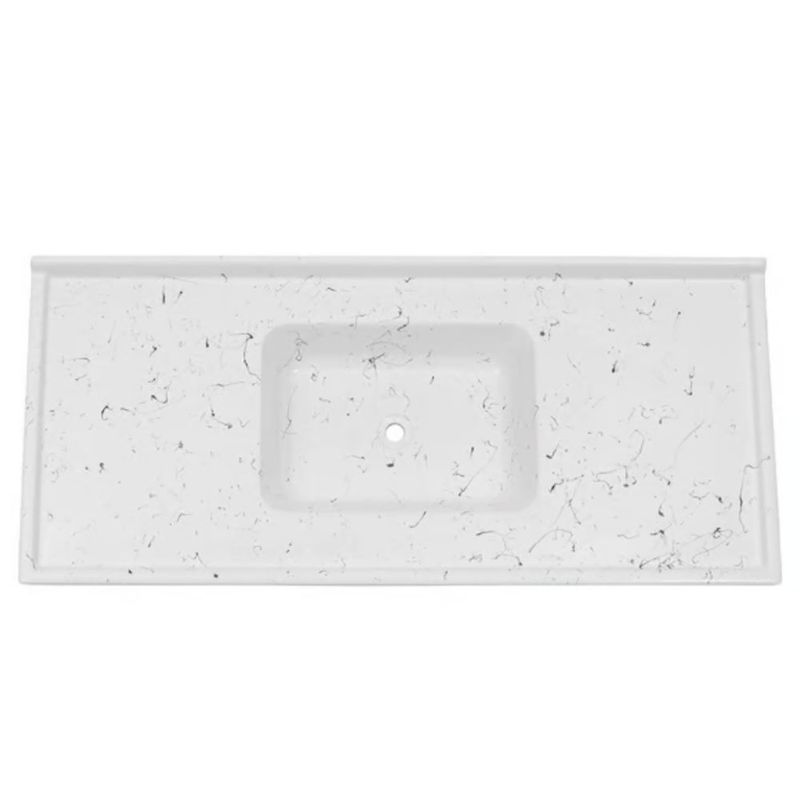 Pia para Cozinha Sintética Soft 120x53cm Branco com Cuba Central