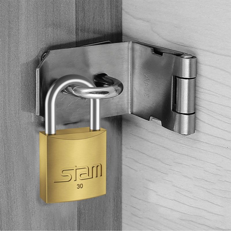 Cadeado Haste Curta E-coat 30mm Zamac Latonado