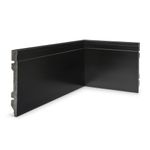 Rodapé Poliestireno Preto Frisado 15x1,5x240cm