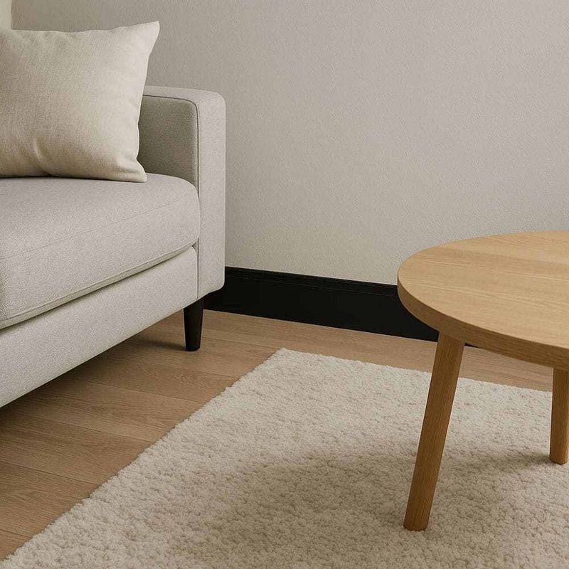 Rodapé Poliestireno Preto Frisado 15x1,5x240cm