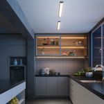 Luminária Led Elegance Fit Preta Sobrepor 18W 50cm Luz Branca