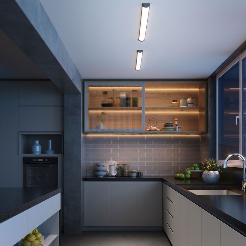 Luminária Led Elegance Fit Preta Sobrepor 18W 50cm Luz Branca