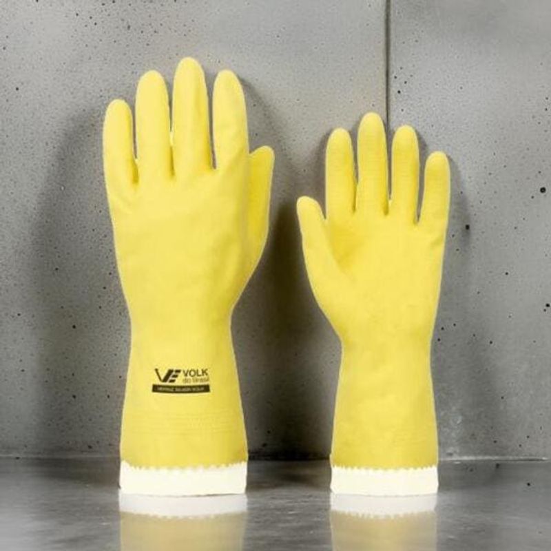 Luva Látex Silver Amarela Tam G Ca16312 Volk