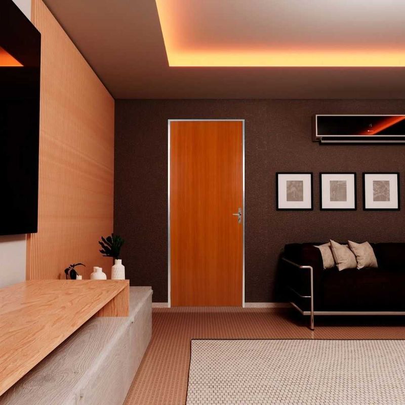 Kit Porta Lisa Colméia Mogno Ecomadeiral Esquerdo 212x85cm