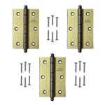 Dobradiça Pino Bola 3.1/2"X2.5/16" até 21Kg Latonada Oxidada 03 Peças