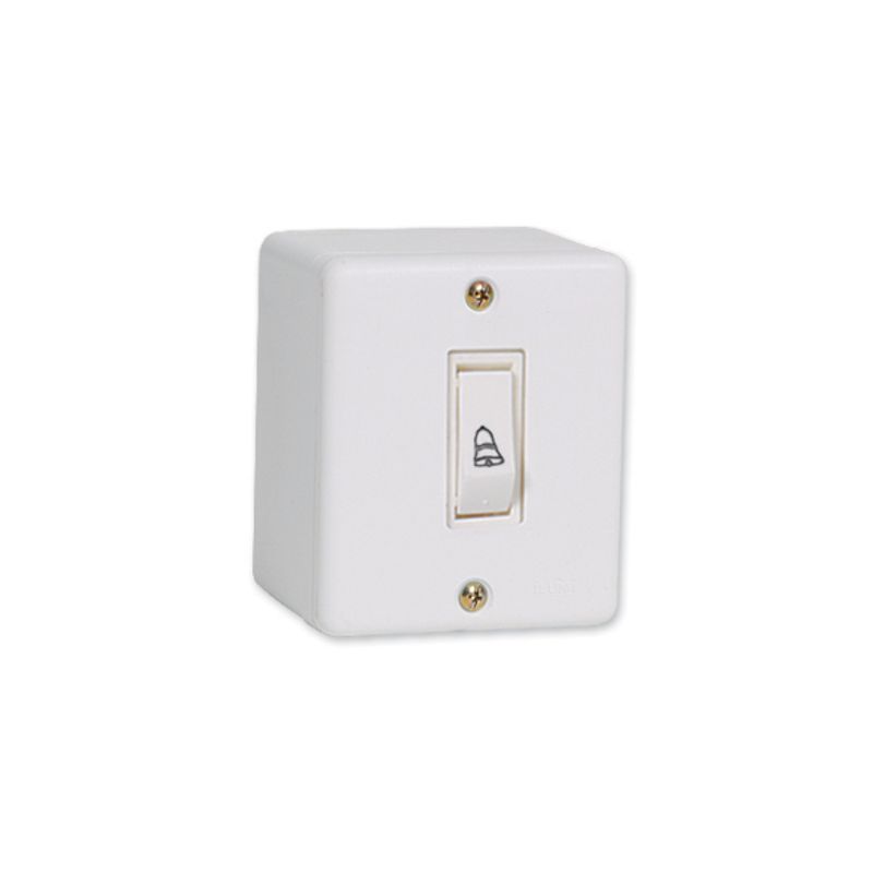 Conjunto de Sobrepor Pulsador para Campainha Branco Box