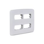 Placa 4 Postos 4x4 com Suporte Branca Miluz