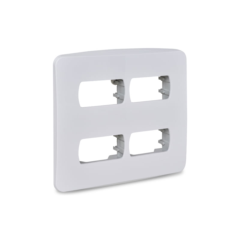 Placa 4 Postos 4x4 com Suporte Branca Miluz