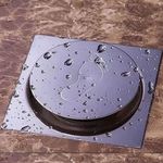 Ralo de Piso Click Quadrado Cromado 10x10cm Bognar