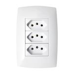 Conjunto 3 Tomadas 2P+T 10A/250V 4x2 Branco Home