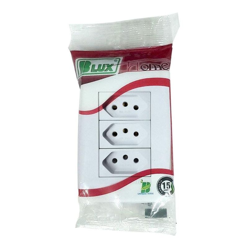 Conjunto 3 Tomadas 2P+T 10A/250V 4x2 Branco Home