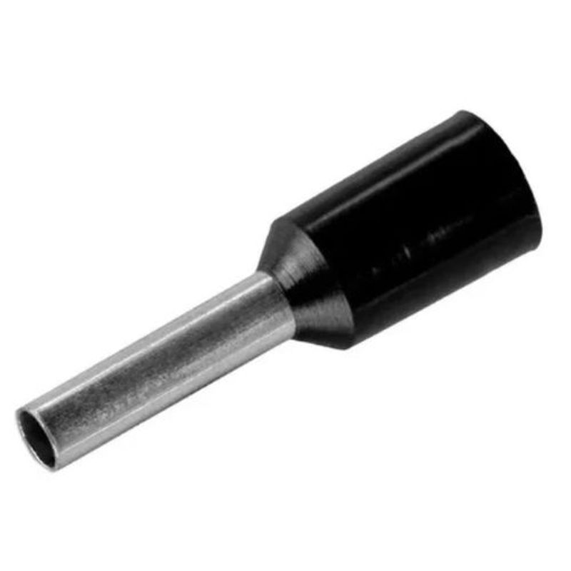 Terminal Isolado Tubular Simples 1,5mm² Preto Eletrokit 20 Peças
