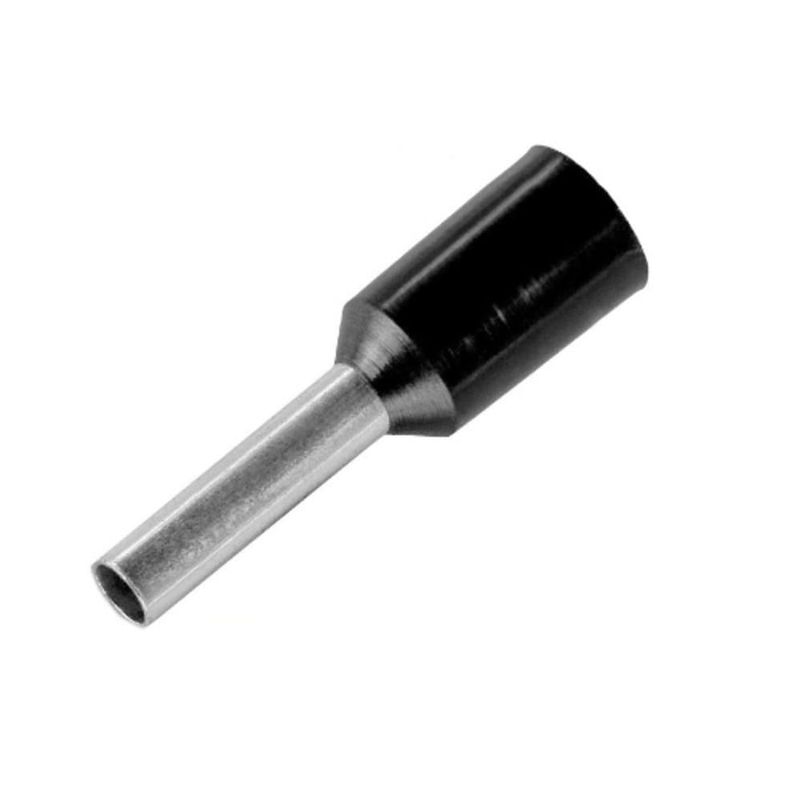 Terminal Isolado Tubular Simples 1,5mm² Preto Eletrokit 20 Peças
