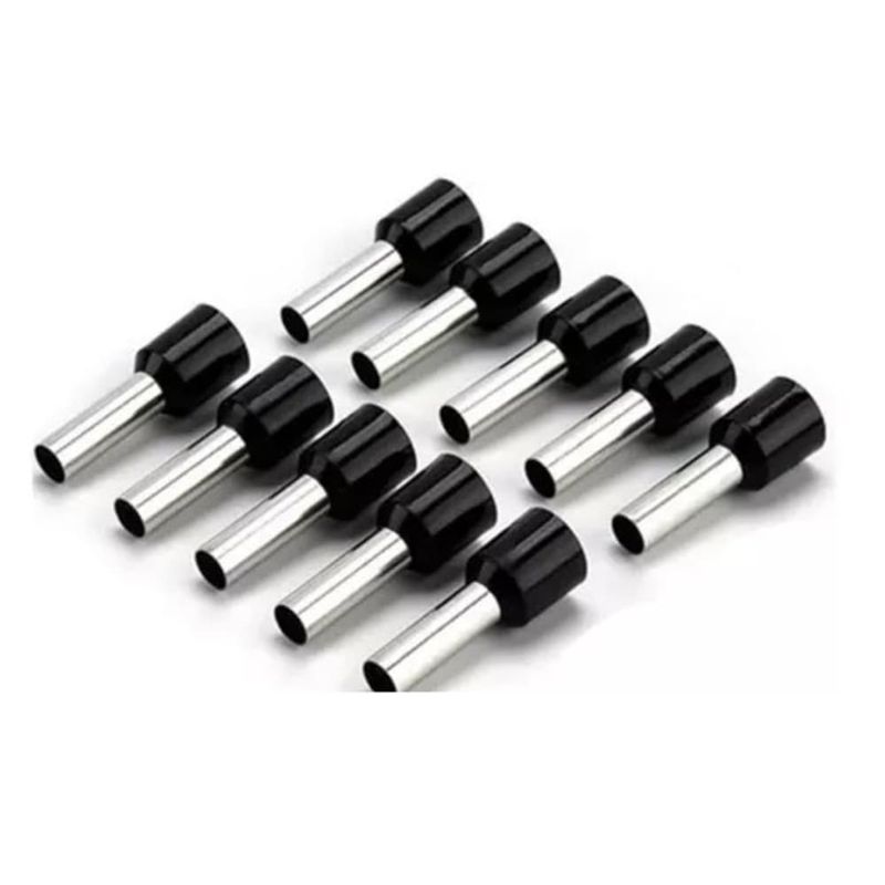 Terminal Isolado Tubular Simples 1,5mm² Preto Eletrokit 20 Peças