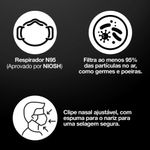 Máscara Respiratória PFF2 com Válvula Aura 3M