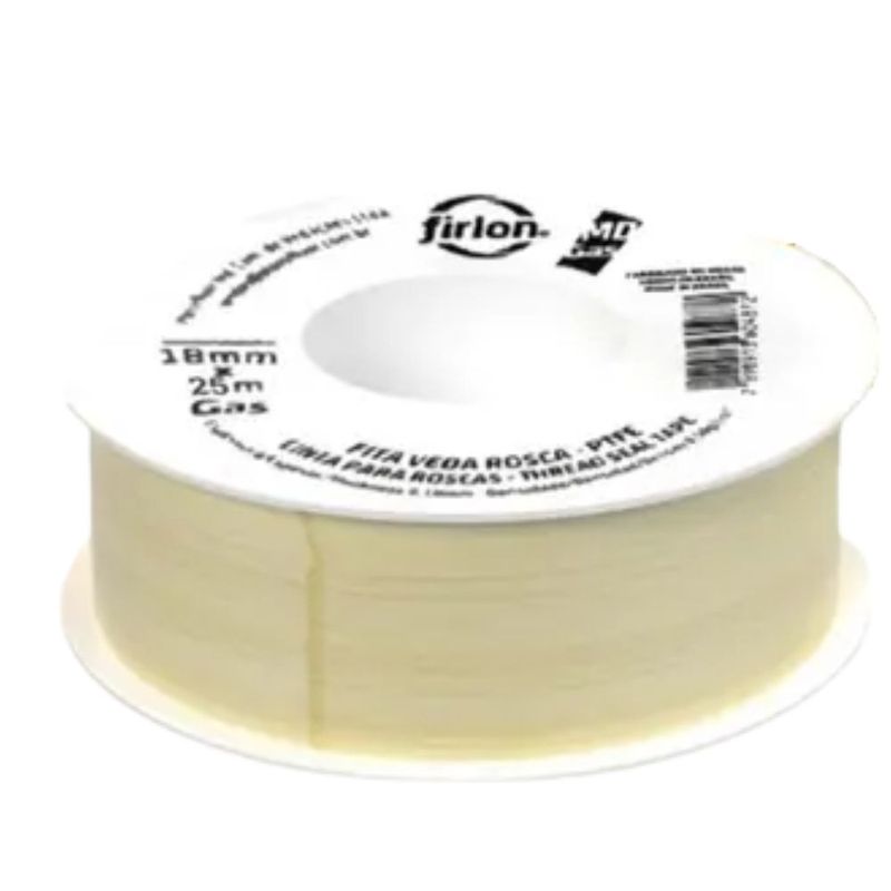 Fita Veda Rosca Gás 18mm x 25m Firlon