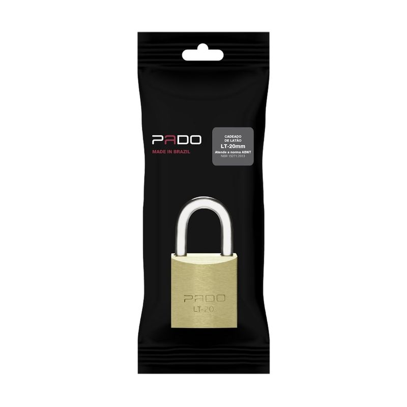 Cadeado Flow Pack 20mm com 02 chaves Latão