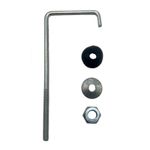 Gancho J com Porca e Arruela de Vedação 1/4"x240mm 10 Peças